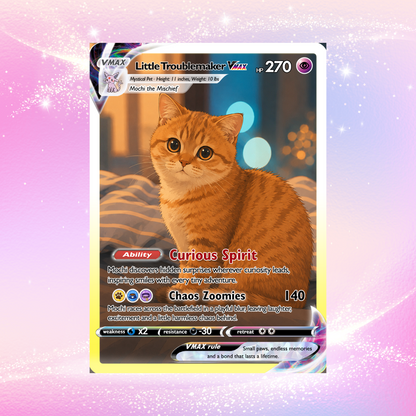Custom Pokémon Card For Cat Lovers - Personalized Poke Cards with Animated Cat Photo - Unique Gift for Cat Mom, Cat Dad - CPC-Pet-06