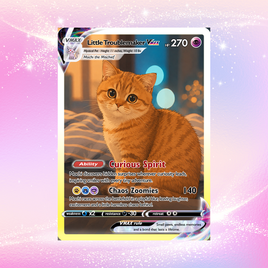 Custom Pokémon Card For Cat Lovers - Personalized Poke Cards with Animated Cat Photo - Unique Gift for Cat Mom, Cat Dad - CPC-Pet-06
