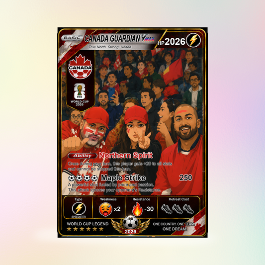 Personalized Football Trading Card, World Cup 2026 Custom Soccer Card, Pokémon-Style Fan Card with Photo, Unique Gift for Soccer Fans - CPC-WC-CAN
