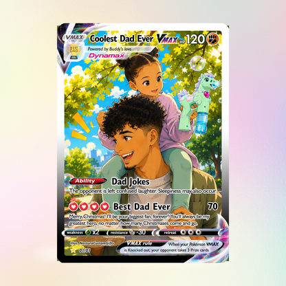 Coolest Dad Ever Pokemon Card, Custom Pokemon Card - Anime-Inspired Personalized Pokemon Card for Dad - Perfect Gift for Dad - CPC-55