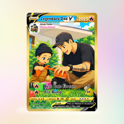 Best Dad Ever Pokemon Card, Custom Pokemon Card  - Anime-Inspired Personalized Pokemon Card for Dad - Perfect Gift for Dad - CPC-50