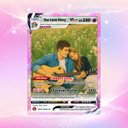 Comic Style Animated Custom Pokémon Cards, Personalized Pokémon Card with Ghibli Transformation Photo, Unique Gift for Him and Her - CPC-149