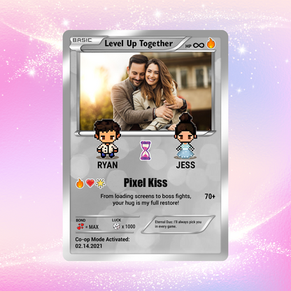 Pixel Characters & Anime Transformation Custom Pokemon Card - Personalized Poke Card for Couples - CPC-51