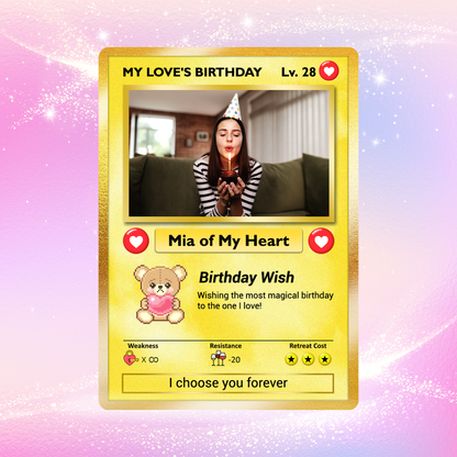 Anime Transformation Personalized Pokemon Card, Birthday Custom Pokemon Card for Couples, Customizable Pokemon Cards for Birthday - CPC-44