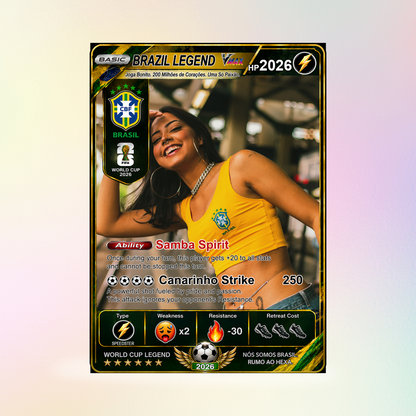 Personalized World Cup 2026 Soccer Card, Custom Football Trading Card, Pokémon-Style Fan Card with Photo, Unique Gift for Soccer Fans - CPC-WC-BRA