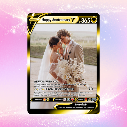 Happy Anniversary Personalized Pokémon Card, Anime Style Custom Pokémon Cards - CPC-03