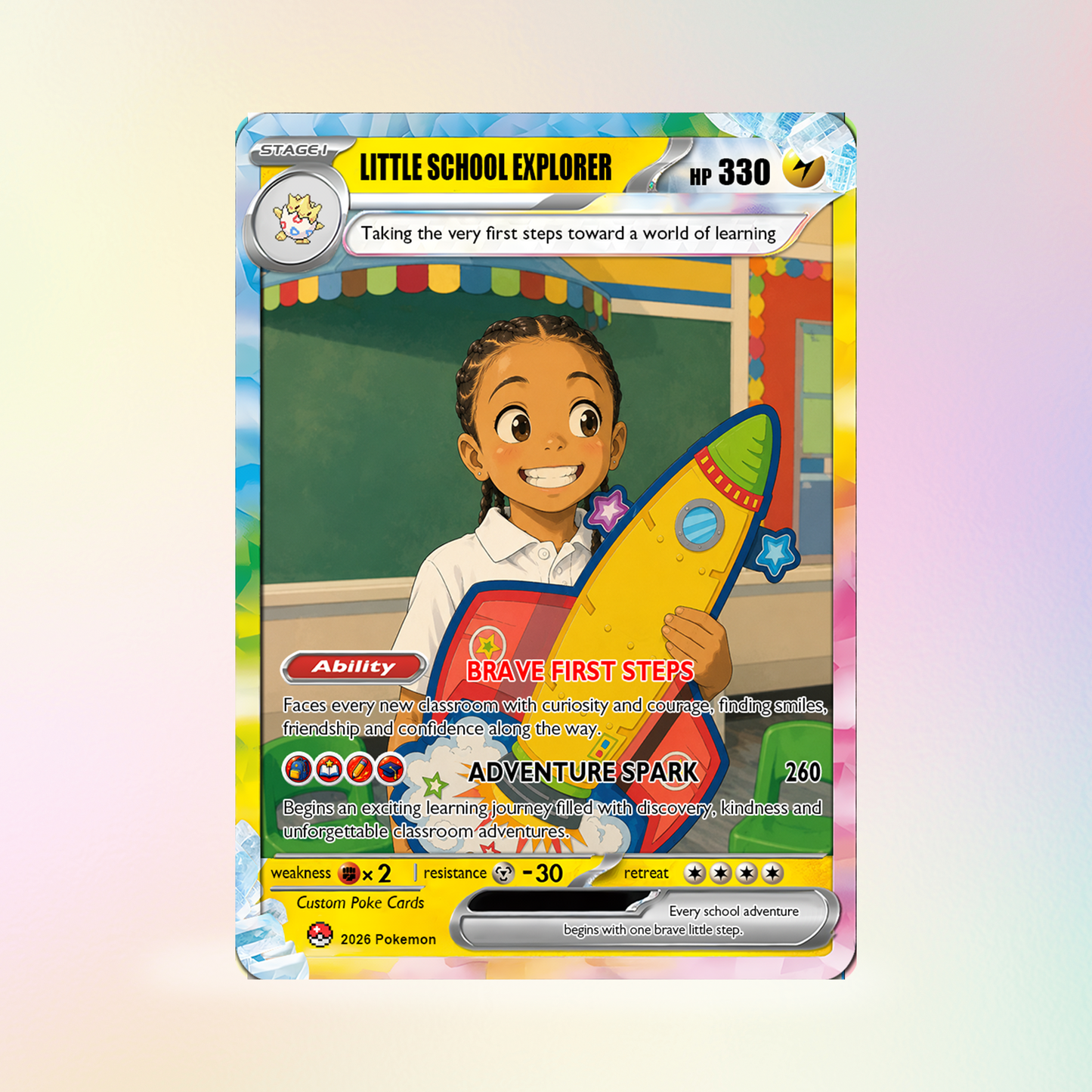 First Day of School Custom Anime Pokémon Card, Personalized Pokémon Card for Kids - Kindergarten Graduation Gift, First Grade Gift from Parents - CPC-BTS-11
