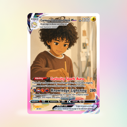 Back to School Personalized Pokémon Card - Custom Pokémon Card with Anime Picture for Kids, Students - First Day of School Gift from Parents - CPC-BTS-02