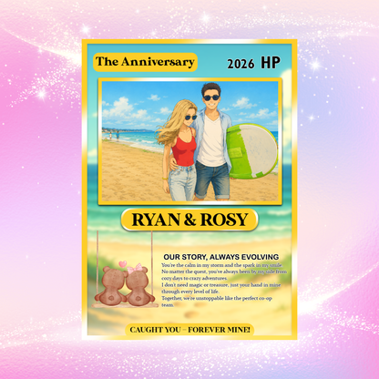 Custom Pokemon Card for Lovers - Personalized Anime-Inspired Pokemon Card - Holographic Effect Available - CPC-27