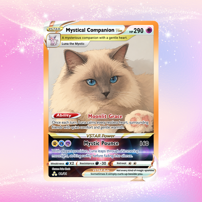 For Cat Lovers Custom Pokémon Card - Personalized Poke Cards with Animated Cat Photo - Unique Gift for Cat Mom, Cat Dad - CPC-Pet-05