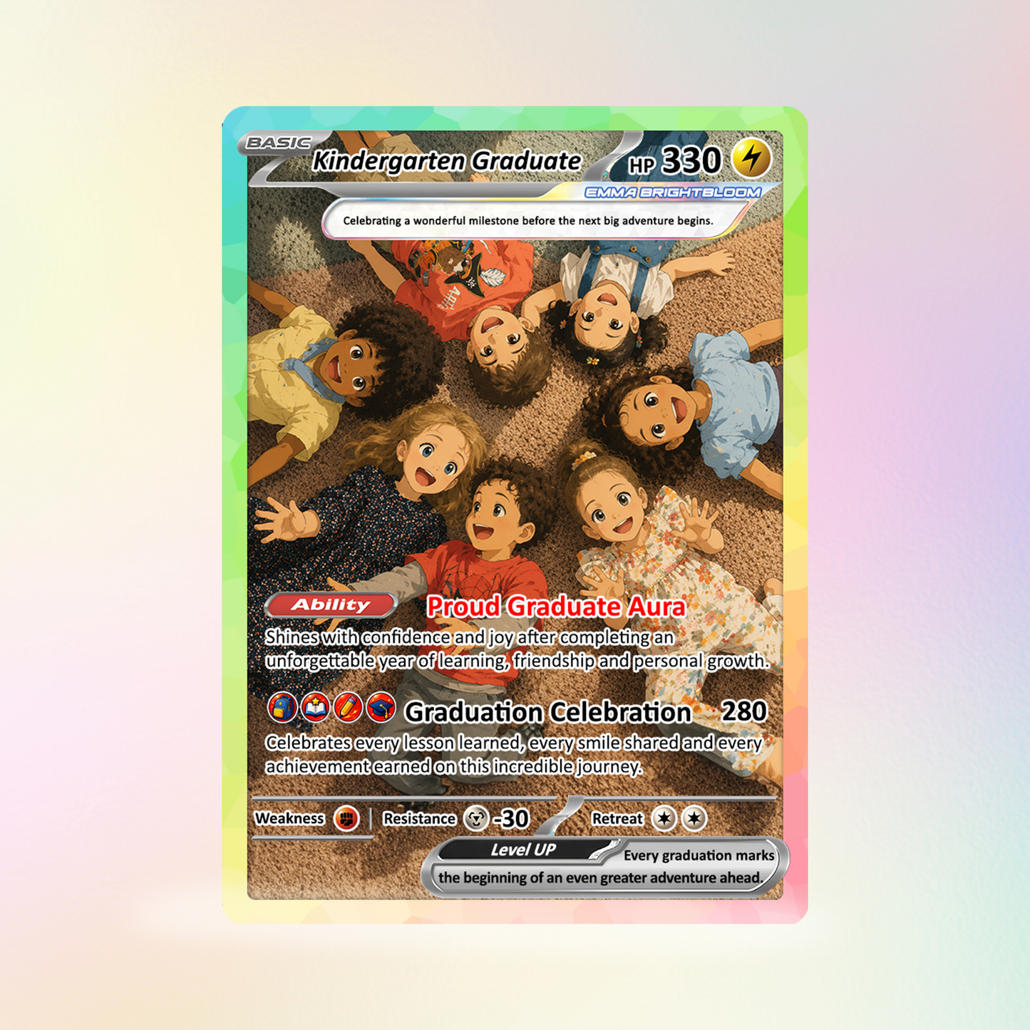 Kindergarten Graduation Custom Pokémon Card, Kindergarten Graduate Personalized Pokémon Card, Graduation Gift for Kindergarten Boy and Girl - First Day of School Gift - CPC-BTS-15