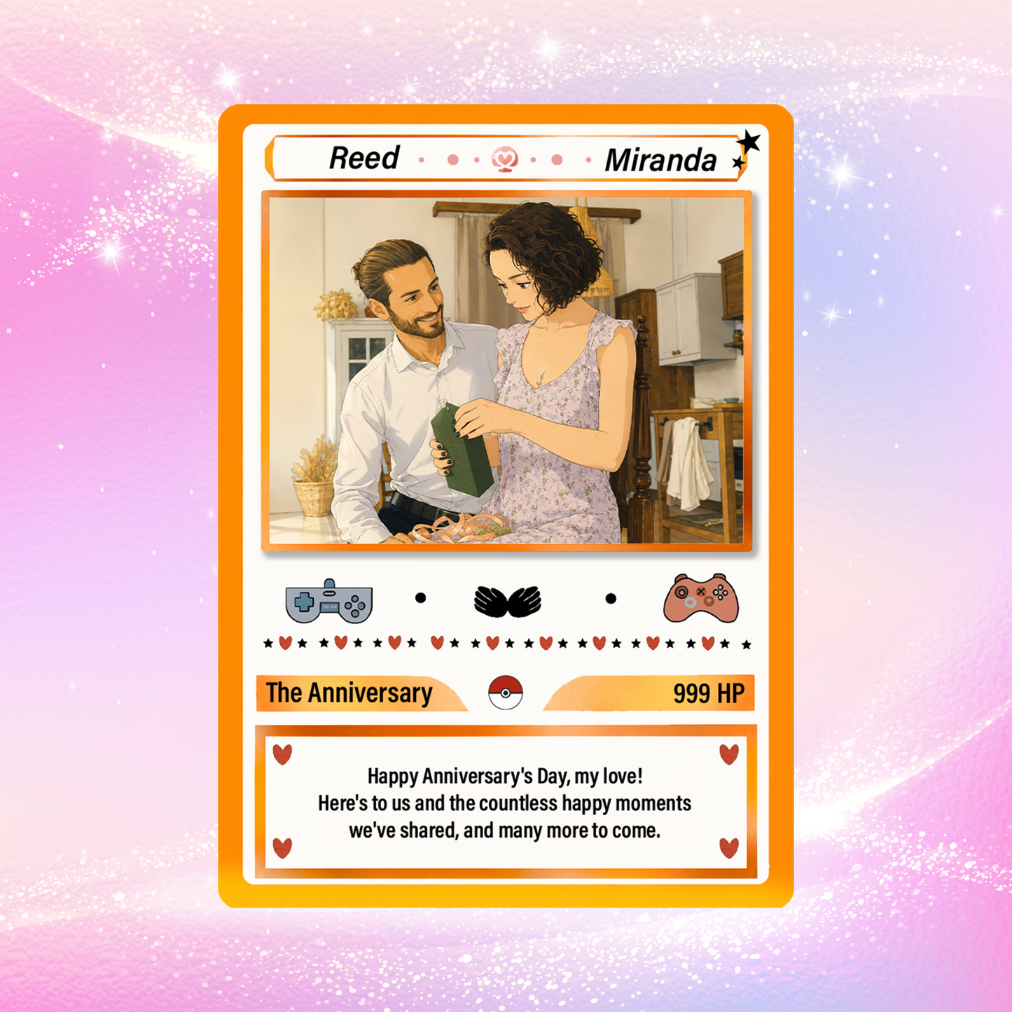 Custom Pokémon Cards with Anime Picture, Personalized Poke Cards Animated Style Gifts for Him and Her - CPC-153.B