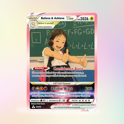 Back to School Custom Pokémon Card - Personalized Pokémon Card with Anime Picture for Kids, Students - First Day of School Gift from Parents - CPC-BTS-18