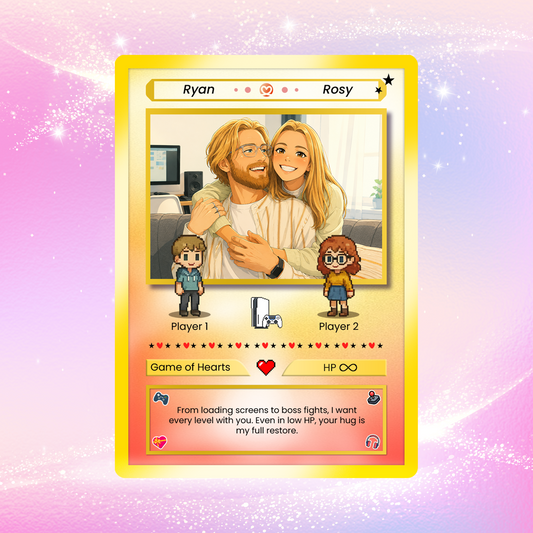 Personalized Pokémon Card with Animated Photo - Custom Pokémon Card for Couple - Customizable Gift for Him and Her - CPC-21.B