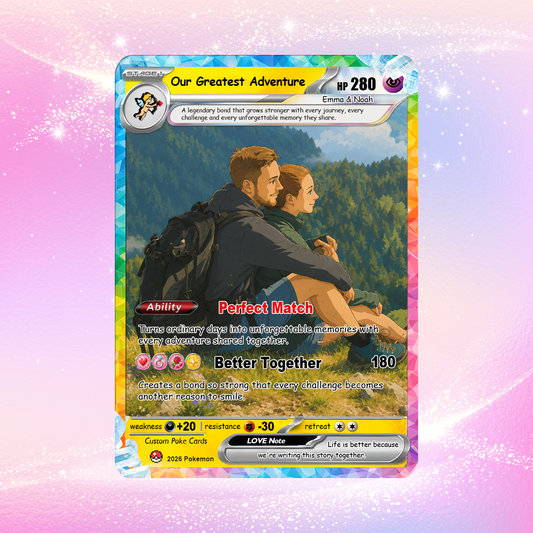 Custom Pokémon Cards with Animated Picture, Personalized Poke Cards by Ghibli & Comic Anime Style, Customizable Pokémon Gift for Him and Her - CPC-151