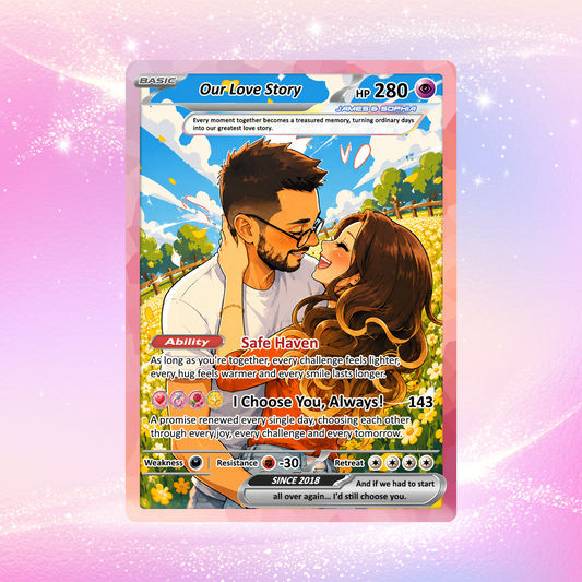 Custom Pokémon Cards with Anime Picture, Personalized Poke Cards Animated Style Gifts for Him and Her - CPC-148