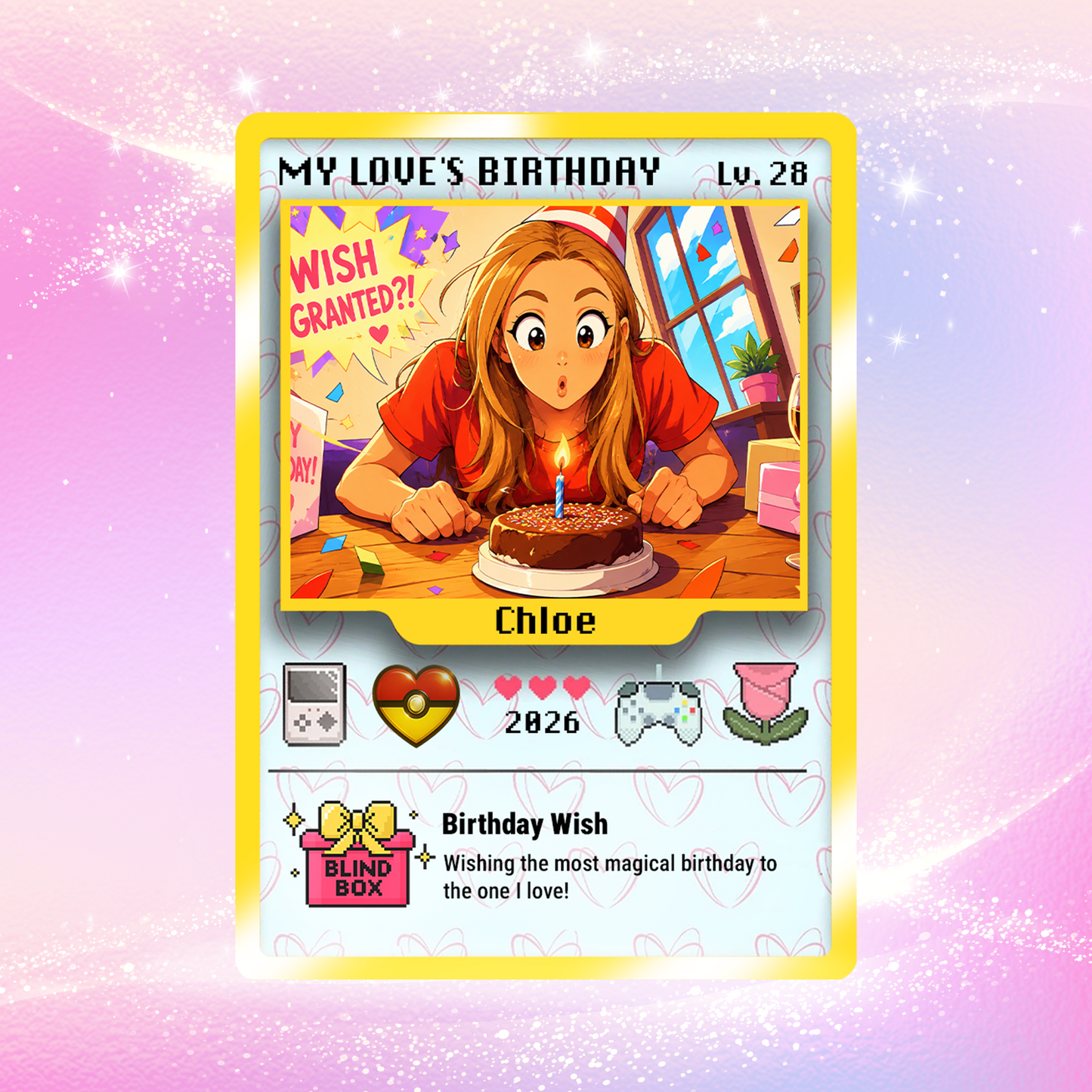 Birthday Custom Pokemon Card for Couples, Anime Transformation Personalized Pokemon Card, Customizable Pokemon Cards for Birthday - CPC-12