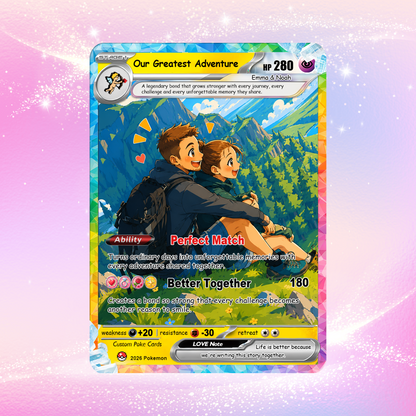 Custom Pokémon Cards with Animated Picture, Personalized Poke Cards by Ghibli & Comic Anime Style, Customizable Pokémon Gift for Him and Her - CPC-151