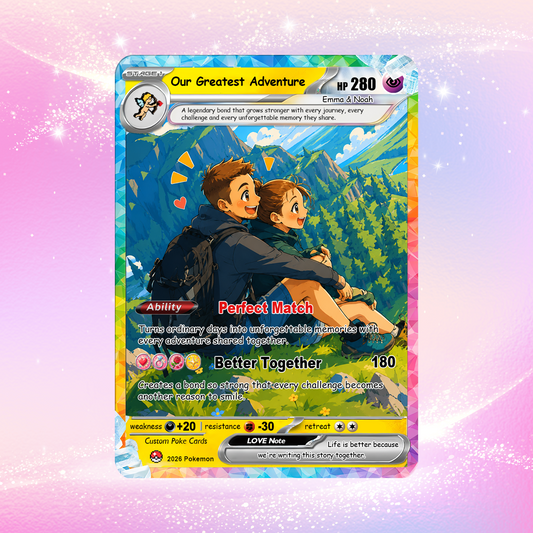 Custom Pokémon Cards with Animated Picture, Personalized Poke Cards by Ghibli & Comic Anime Style, Customizable Pokémon Gift for Him and Her - CPC-151