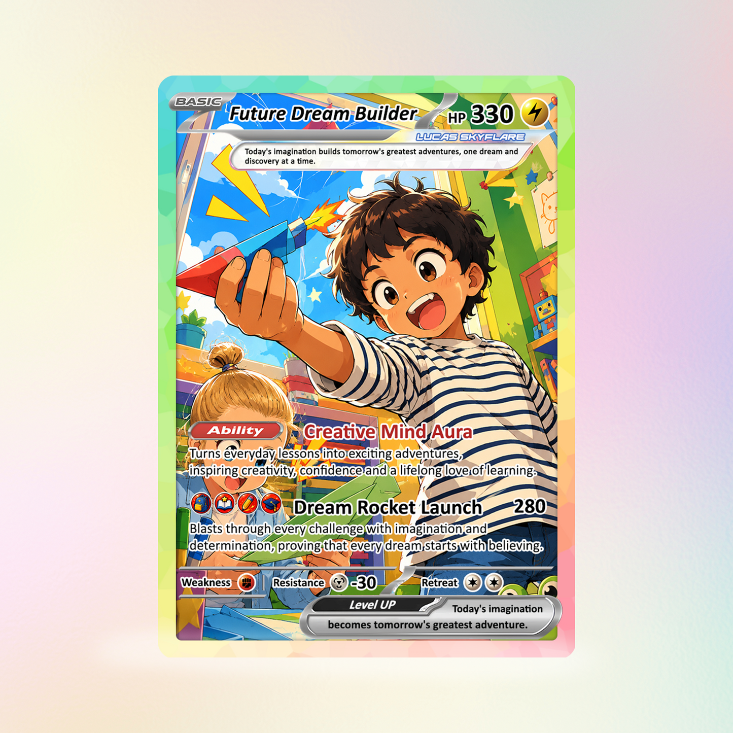 First Day of School Personalized Pokémon Card, First Grade Custom Pokémon Card, Customizable Animated Gift from Parents for Kids - Kindergarten Graduation Gift - CPC-BTS-13