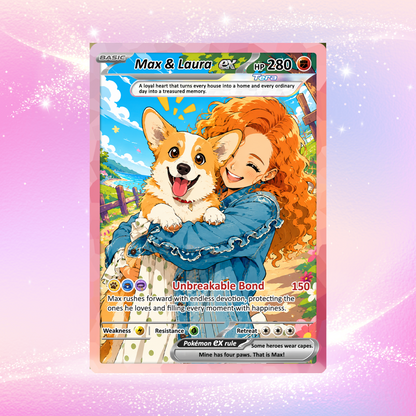 Personalized Poke Cards for Pet Lovers - Custom Pokémon Card with Pet Photo for Dog Mom, Cat Mom, Dog Dad, Cat Dad - CPC-Pet-02