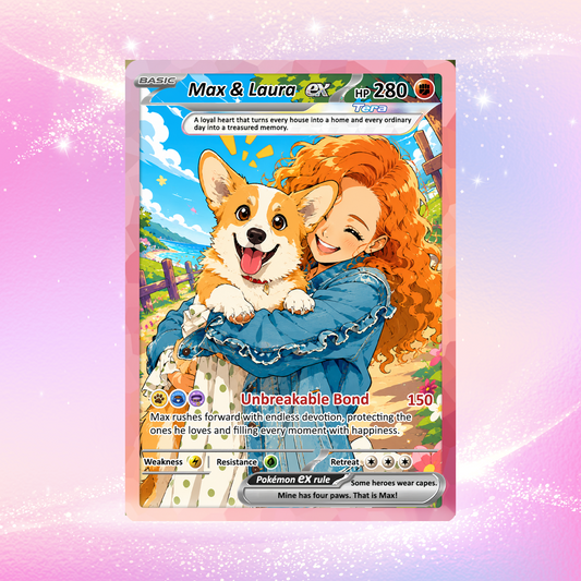 Personalized Poke Cards for Pet Lovers - Custom Pokémon Card with Pet Photo for Dog Mom, Cat Mom, Dog Dad, Cat Dad - CPC-Pet-02