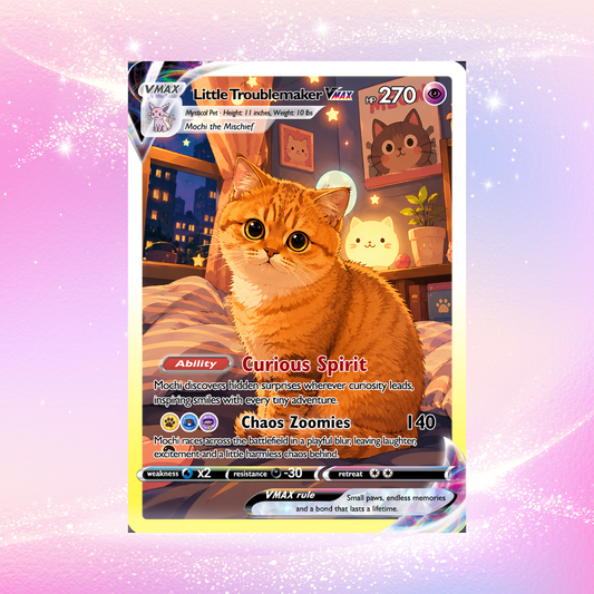Custom Pokémon Card For Cat Lovers - Personalized Poke Cards with Animated Cat Photo - Unique Gift for Cat Mom, Cat Dad - CPC-Pet-06