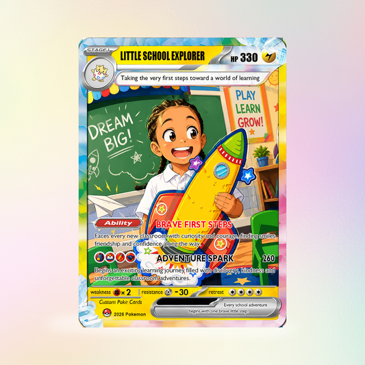 First Day of School Custom Anime Pokémon Card, Personalized Pokémon Card for Kids - Kindergarten Graduation Gift, First Grade Gift from Parents - CPC-BTS-11