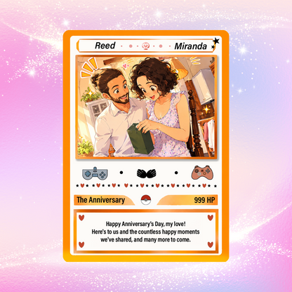 Custom Pokémon Cards with Anime Picture, Personalized Poke Cards Animated Style Gifts for Him and Her - CPC-153.B