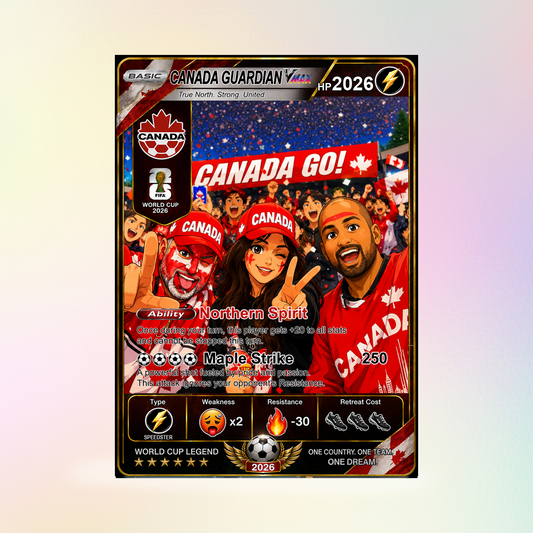 Personalized Football Trading Card, World Cup 2026 Custom Soccer Card, Pokémon-Style Fan Card with Photo, Unique Gift for Soccer Fans - CPC-WC-CAN