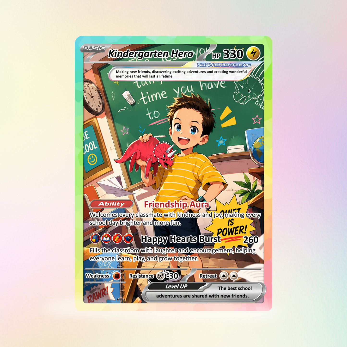 First Day of School Personalized Pokémon Card - Custom Anime Pokémon Card for Kids - Kindergarten Graduation Gift, First Grade Gift from Parents - CPC-BTS-10