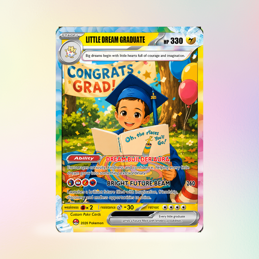 Graduation Gift for Kindergarten Boy and Girl, Kindergarten Graduate Personalized Pokémon Card, Kindergarten Graduation Custom Pokémon Card - First Day of School Gift - CPC-BTS-17