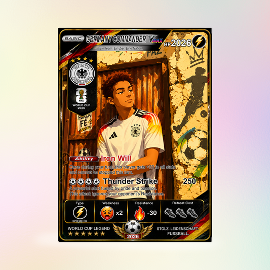 World Cup 2026 Custom Soccer Card, Personalized Football Trading Card, Pokémon-Style Fan Card with Photo, Unique Gift for Soccer Fans - CPC-WC-GER