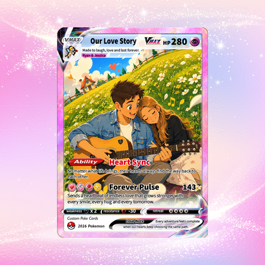 Comic Style Animated Custom Pokémon Cards, Personalized Pokémon Card with Ghibli Transformation Photo, Unique Gift for Him and Her - CPC-149