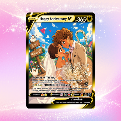 Happy Anniversary Personalized Pokémon Card, Anime Style Custom Pokémon Cards - CPC-03
