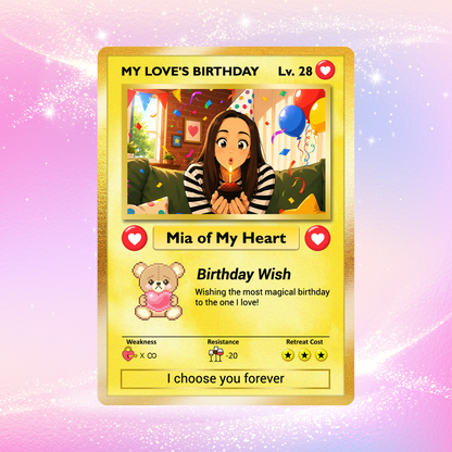 Anime Transformation Personalized Pokemon Card, Birthday Custom Pokemon Card for Couples, Customizable Pokemon Cards for Birthday - CPC-44