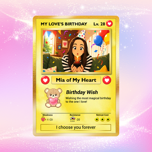 Anime Transformation Personalized Pokemon Card, Birthday Custom Pokemon Card for Couples, Customizable Pokemon Cards for Birthday - CPC-44