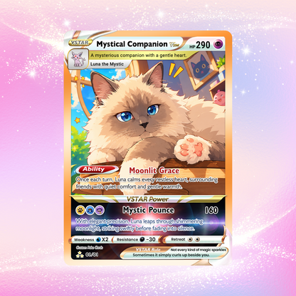 For Cat Lovers Custom Pokémon Card - Personalized Poke Cards with Animated Cat Photo - Unique Gift for Cat Mom, Cat Dad - CPC-Pet-05