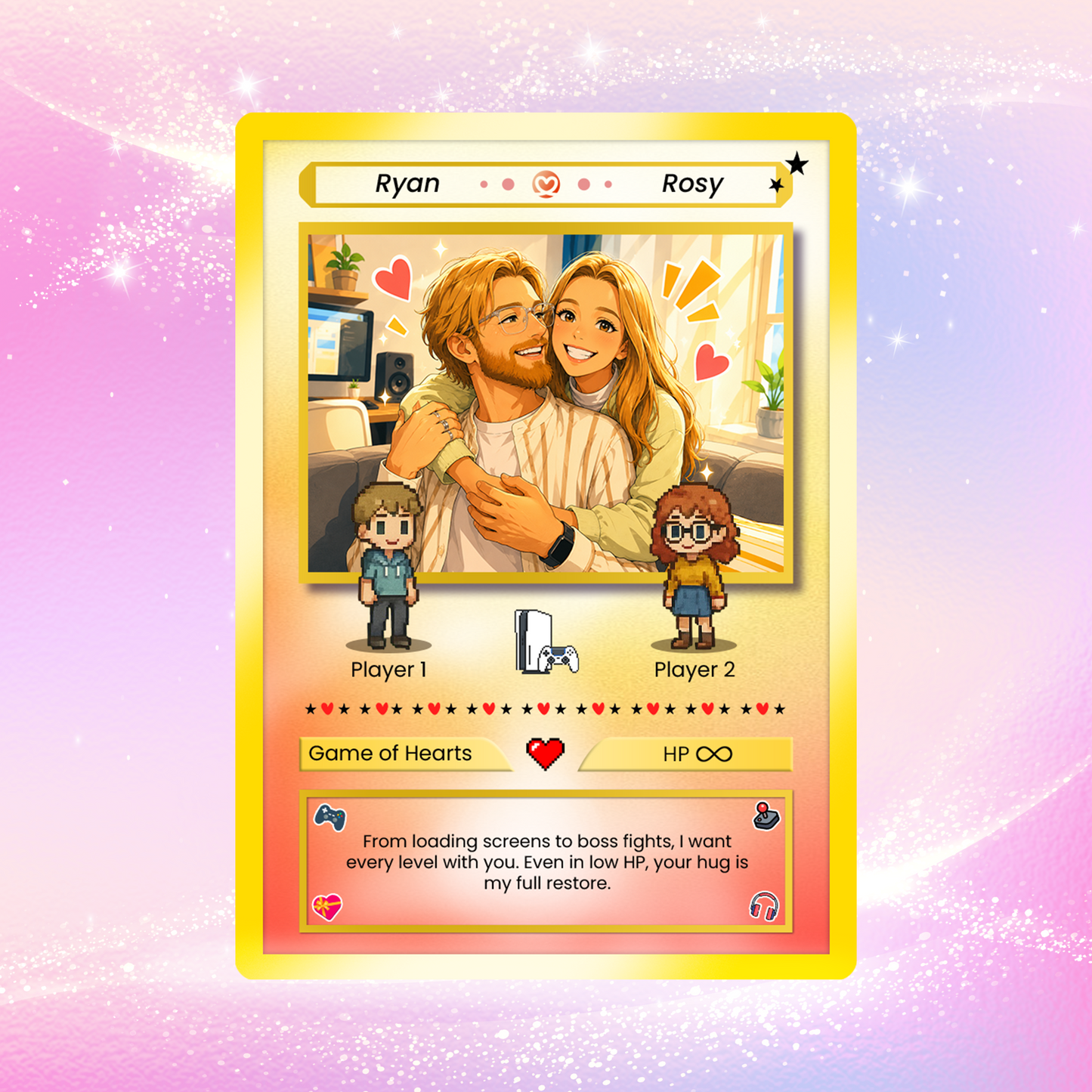 Personalized Pokémon Card with Animated Photo - Custom Pokémon Card for Couple - Customizable Gift for Him and Her - CPC-21.B