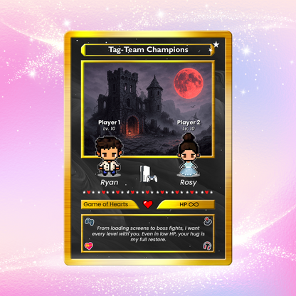 80s Pixel Characters Custom Pokemon Card - Personalized Poke Card by Art Characters - Customizable Gift for Him & Her - CPC-42.B