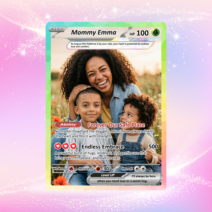Happy Mother's Day Custom Pokemon Card  - Anime-Inspired Personalized Pokemon Card for Mom | Mommy & Me Customized Poke Gift - Customizable Trading Cards - CPC-32.B