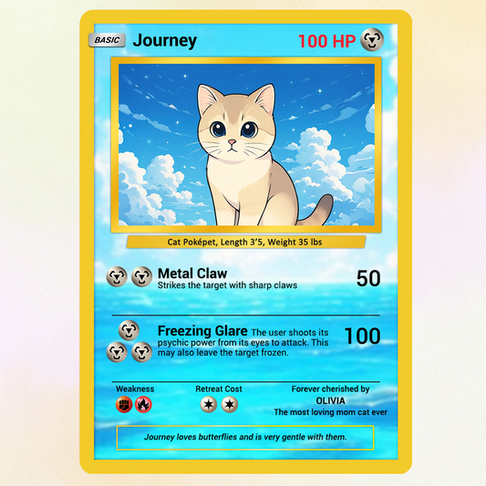 Custom Pokémon Card for Pet Lovers, Personalized Pokémon Card with Pet Photo for Dog Mom Cat Mom Dog Dad Cat Dad - CPC-08