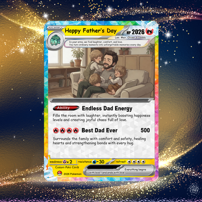 2026 Father's Day Custom Pokemon Card - Anime-Inspired Personalized Pokemon Card for Dad - Perfect Gift for Dad - CPC-107.B