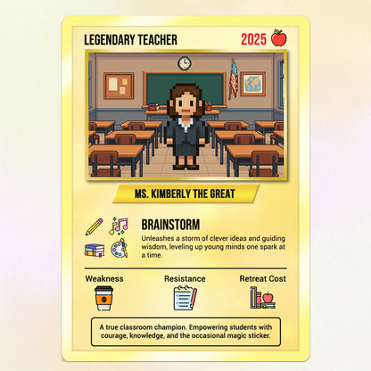 Custom Pokemon Cards Teacher Appreciation with Art Characters, Change Your Photo to Ghibli Style, Thank You Teacher Gift, Personalized Pokemon Cards - CPC-66