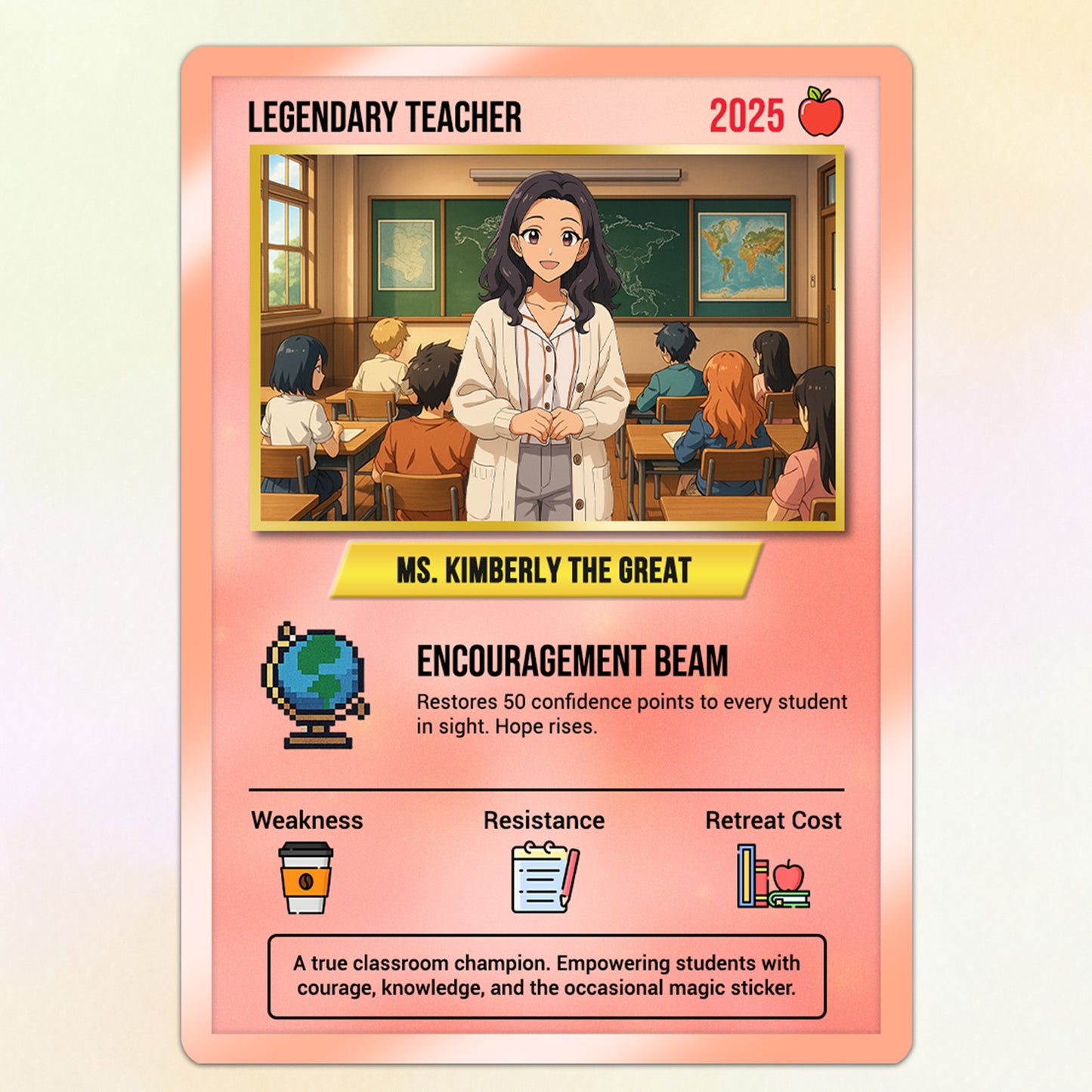 Custom Pokemon Cards Teacher Appreciation, Change Your Photo to Ghibli Style, Thank You Teacher Gift, Personalized Pokemon Cards - CPC-64