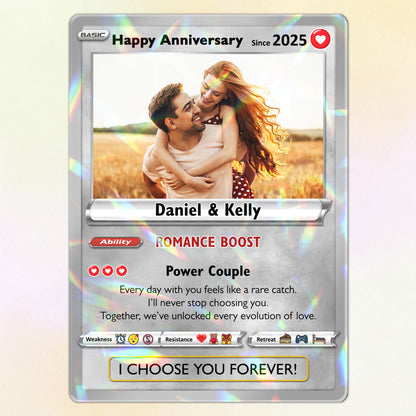 Custom Couple Pokemon Cards for Anniversary Day, Transform to Anime Styles - CPC-01