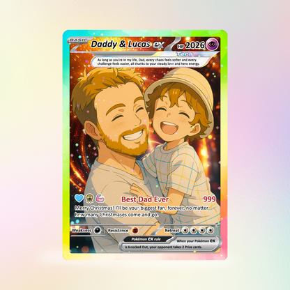 Best Dad Ever Pokemon Card, Custom Pokemon Card  - Anime-Inspired Personalized Pokemon Card for Dad - Perfect Gift for Dad - CPC-53