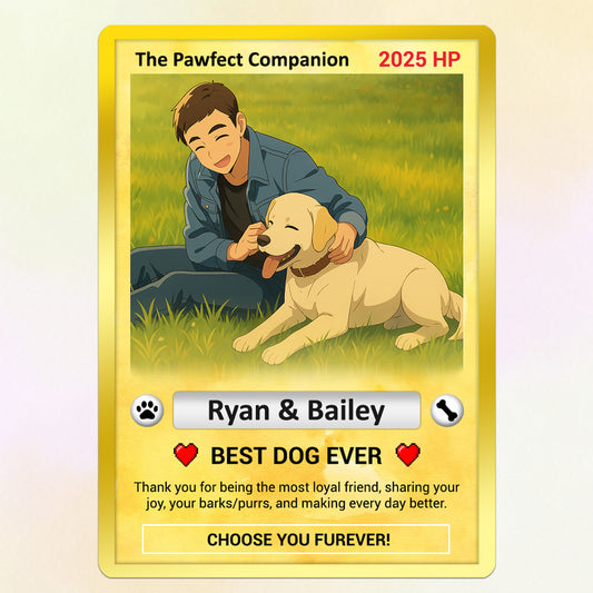 Custom Pokémon Card for Pet Lovers, Personalized Pokémon Card with Pet Photo for Dog Dad Dog Mom - CPC-10