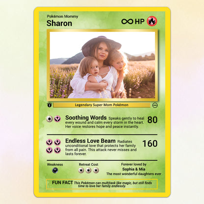 Pokemon Mommy Card - Mother's Day Custom Pokemon Card  - Anime-Inspired Personalized Pokemon Card for Mom | Customizable Trading Cards - CPC-37