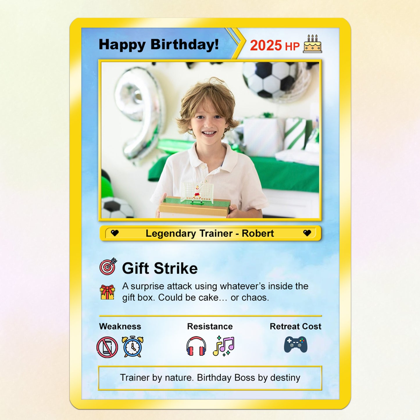 Personalized Pokémon Card for Date of Birth, Happy Birthday Custom Pokémon Card - CPC-43